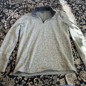 Eddie Bauer Men's Heather Gray Zip-Up Sweater